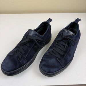 Santoni Mantis Navy Suede Low Top Sneaker